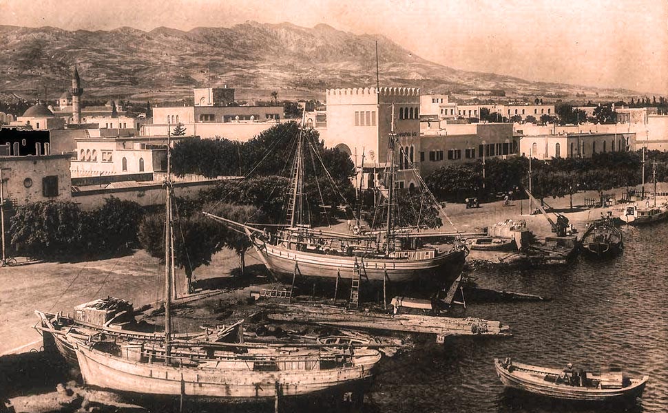 Historisches Foto von Kos, Akti Miaouli